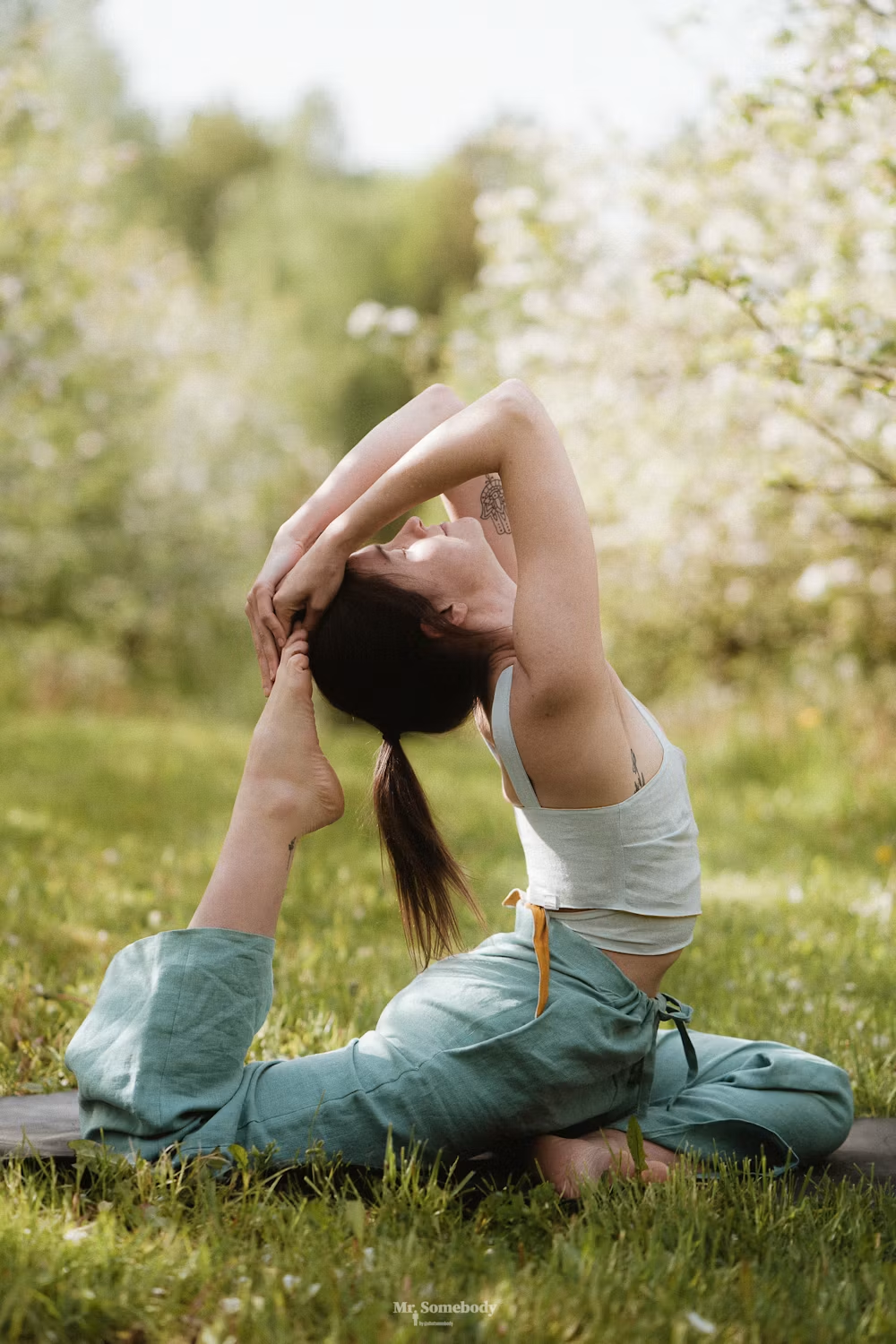 Yoga practice in a quiet room
